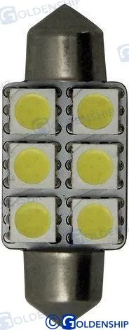 Ampoule navette 6led 1,3w 10/30v 15,9*37 Goldenship – FESTOON