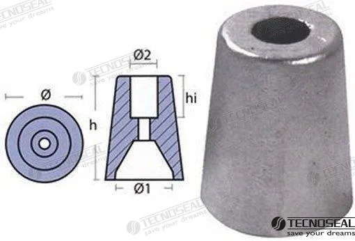 Anode ferreti arbre de 55mm Tecnoseal - réf TEN00478