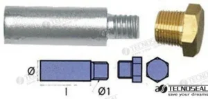 Anode moteur yanmar complet Tecnoseal – réf TEN01316T