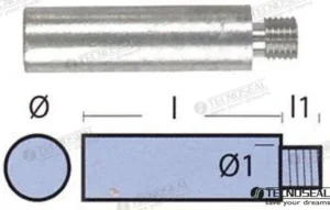 Anode moteur yanmar Tecnoseal - réf TEN01318