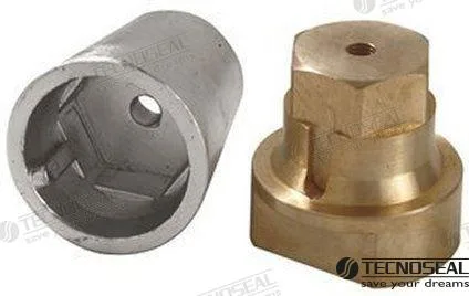 Anode Radice hexagonale complète en zinc pour arbre de 35 mm (M24 x 2) - Tecnoseal réf. TEN00412E