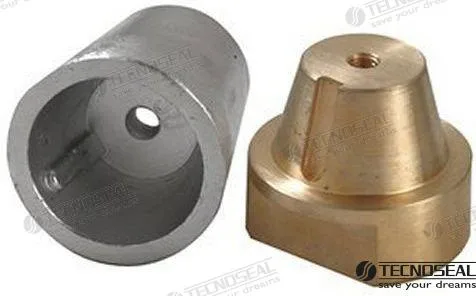 Anode Radice conique complète en zinc pour arbre de 40 mm (M24 x 2) - Tecnoseal réf. TEN00413