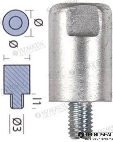 Anode Yanmar ø 20 8x1,25 Tecnoseal - réf TEN01313