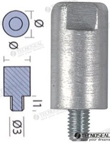 Anode Yanmar ø 20 m8 Tecnoseal - 27210-200370