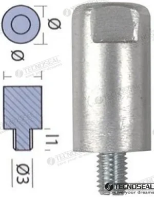 Anode yanmar ø 23 m8 Tecnoseal - réf TEN01309