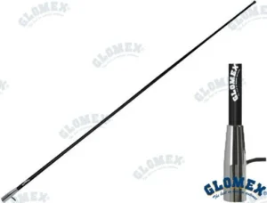 Antenne glomex am/fm noire /chrome 150mm – réf GLORA400CRFM/BK