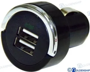 Base 12/24v double usb 5v 3,4a Goldenship - réf GS11012