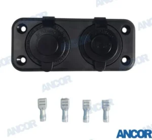 Base 12v dual usb and socket Ancor – réf AM12VCOMBO