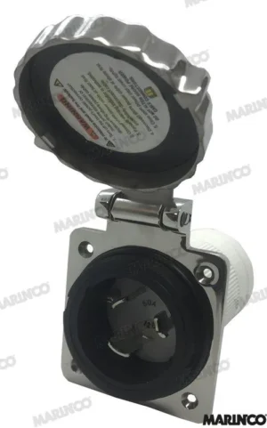 Base inox 50a 125v 3c Marinco – réf GS11375
