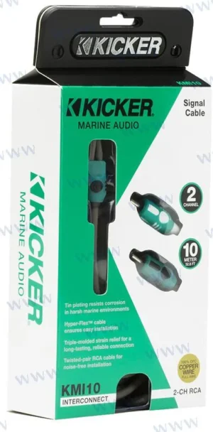 Câble 2 voies rca 10m Kicker – réf KA47KMI10