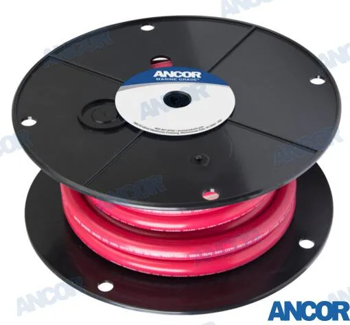 Câble de batterie marin étamé 2/0 AWG (67,4 mm²) rouge, 30,48 m - Ancor réf. AM117510