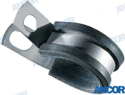Collier pour câble inox doublé caoutchouc, taille 5/16, Ø 7,9 mm, lot de 10 - Ancor réf. AM403312