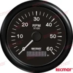 Compte tours 0/6000 rpm noir Recmar - réf RECKY07205