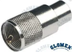 Connecteur pl259 male chrome / rg58 Glomex - réf GLORA131