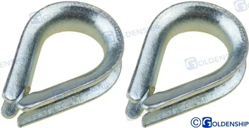 Cosse à œil en acier galvanisé pour câble ou cordage de 8 mm, sachet de 2 - Goldenship réf. GS71271