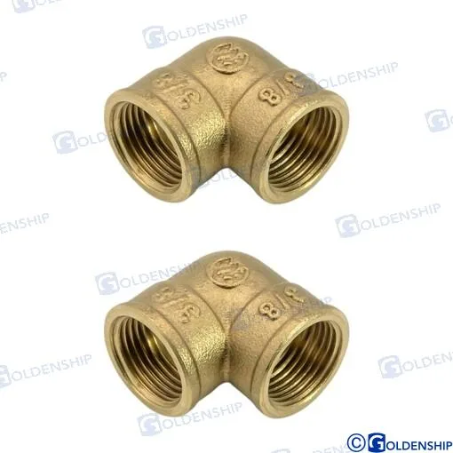 Coude femelle-femelle 90° 1 1/4" laiton - Goldenship réf. GS30164