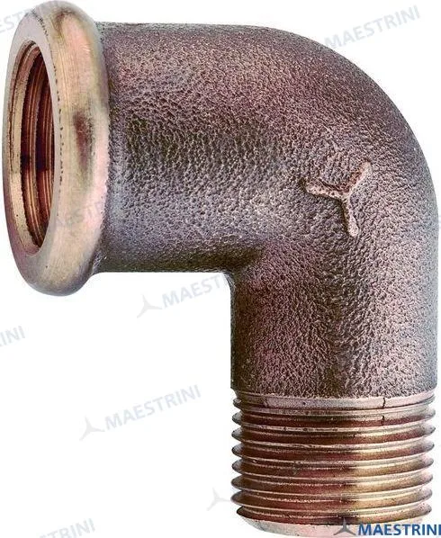 Coude mâle-femelle 90° 2 1/2" bronze - Maestrini réf. GS30667