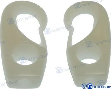 Crochet en nylon blanc pour cordage de 4 mm, 2 pièces - Goldenship réf. GS60110