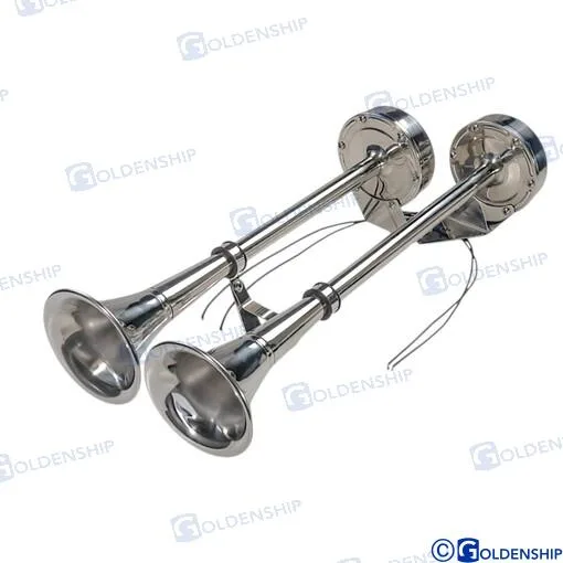 Double trompe électrique 40/47cm 12v Sea Origin - réf GS12011