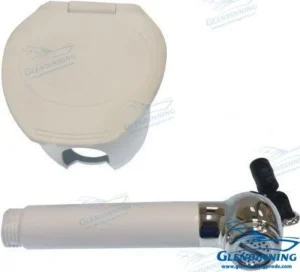 Douchette blanche + support Glendinning – réf GLE99582-REC