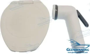 Douchette blanche + support Glendinning – réf GLE99582-SN