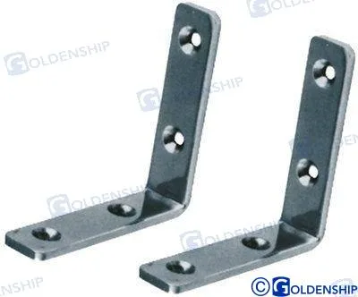 Équerre inox à 90° 61 x 61 mm, épaisseur 4 mm, lot de 2 - Goldenship réf. GS72029