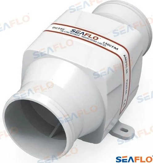 Extracteur de gaz en ligne type tunnel 24 V, 7 640 l/min, Ø 101 mm - Seaflo réf. SFIB227002