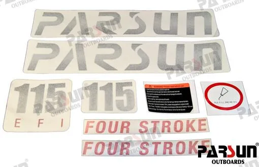 Full set of f115 stickers, top cowling Parsun - réf PAF115-09090000