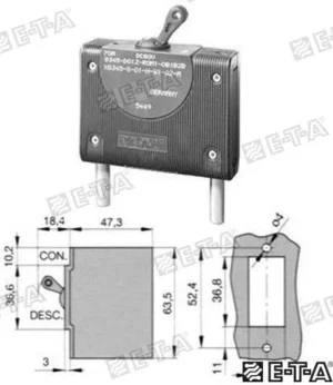 Interrupteur hydromagnetique 50a E-T-A – réf GS11496