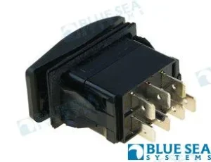 Interrupteur lumiere (on)-off-on noir Blue Sea – réf BS7937