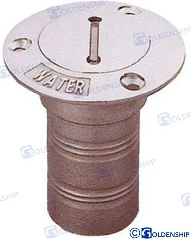 Nable de pont en inox AISI 316, tuyau de 50 mm, marquage WATER (eau) - Goldenship réf. GS31117