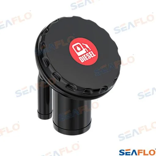 Nable de pont coudé à évent, bouchon rond noir, tuyau de 38 mm, DIESEL (gazole) - Seaflo réf. SFCD23806A