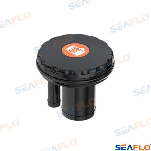 Nable de pont droit à évent, bouchon rond noir, tuyau de 38 mm, GAS (essence) - Seaflo réf. SFCG23806