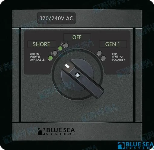 Panel 120/240v AC rotary 30a off + 2 Blue Sea - réf BS1489