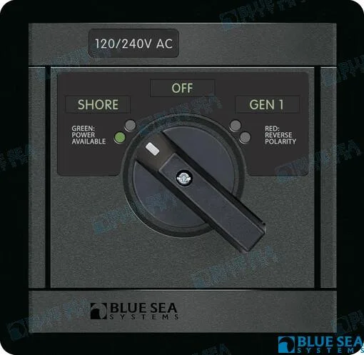 Panel 120/240v AC rotary 65a off + 2 Blue Sea - réf BS1487