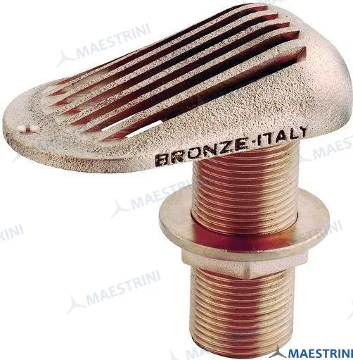 Passe-coque à crépine 1 1/4" bronze - Maestrini réf. GS30603