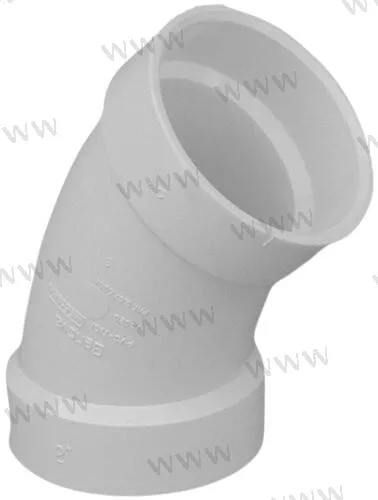 Coude d'échappement 45° 3,5" blanc Centek - réf CEN1200111W