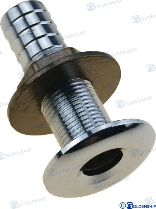 Passe-coque 3/8" laiton chromé pour tuyau de 13 mm - Goldenship réf. GS30070