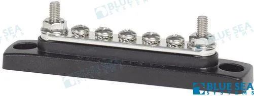 Barrette de distribution MiniBus 100 A, 2 goujons #10-32 et 5 vis #8-32 - Blue Sea Systems réf. BS2304