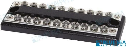 Barrette de distribution DualBus 100 A, 10 vis #8-32 par barre - Blue Sea Systems réf. BS2702