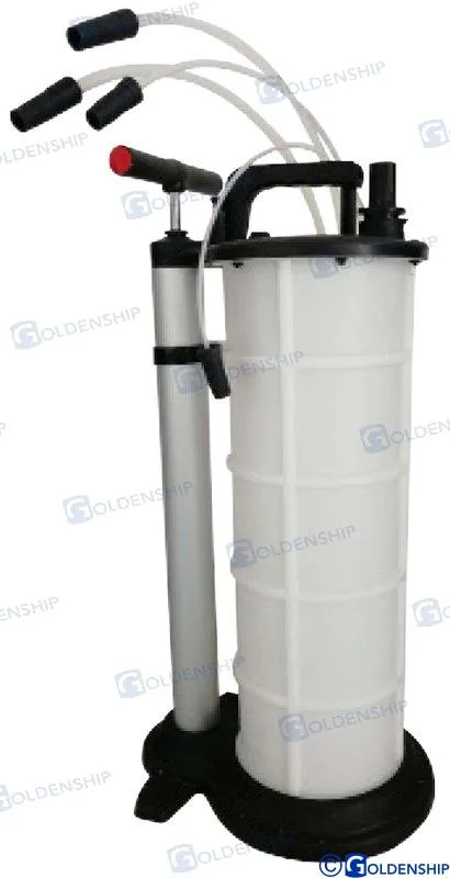Pompe manuelle d'extraction d'huile 9 L, tubes PVC - Goldenship réf. GS20085