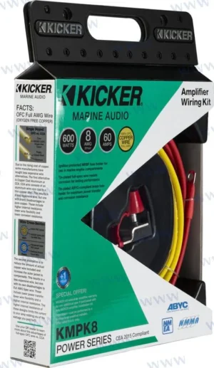 Power kit pour amplificateur câble 8awg Kicker - réf KA47KMPK8