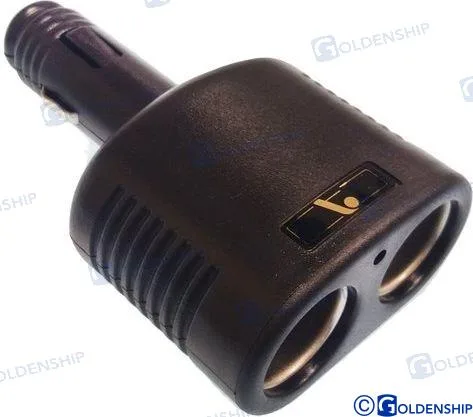 Adaptateur double prise 12 V pour prise allume-cigare - Goldenship réf. GS11010