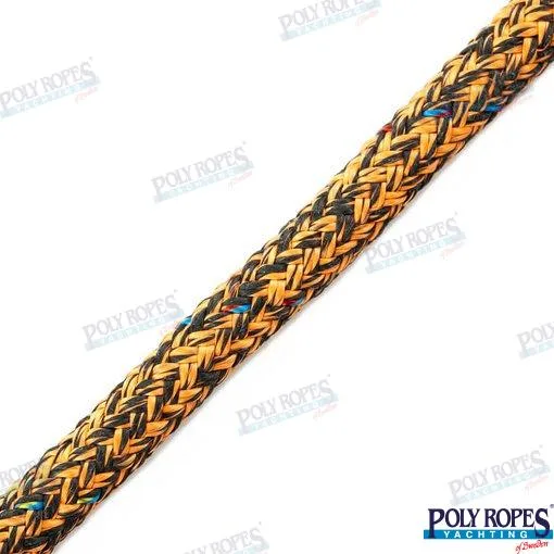 Prorace one noir/jaune 12 mm (m) Poly Ropes - réf POL2014620012