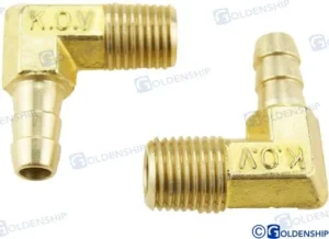 Raccord 90º npt 1/4 x 5/16 (2) Goldenship - réf GS31166