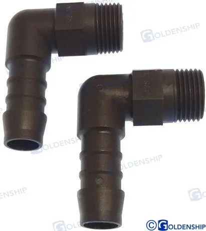 Coude mâle 90° 3/8" nylon pour tuyau de 12 mm - Norma réf. GS30124