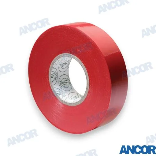 Ruban électrique PVC rouge, largeur 19 mm, rouleau de 20 m - Ancor réf. AM336066