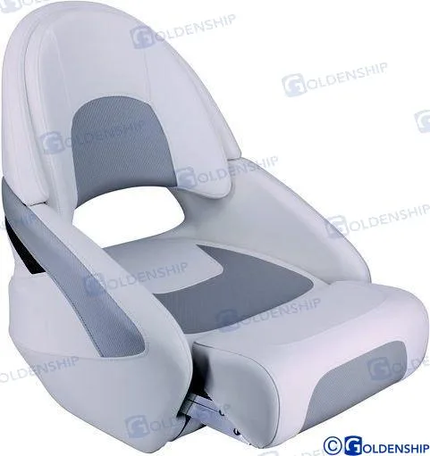 Siège en cuir blanc/gris Goldenship - réf GS73253