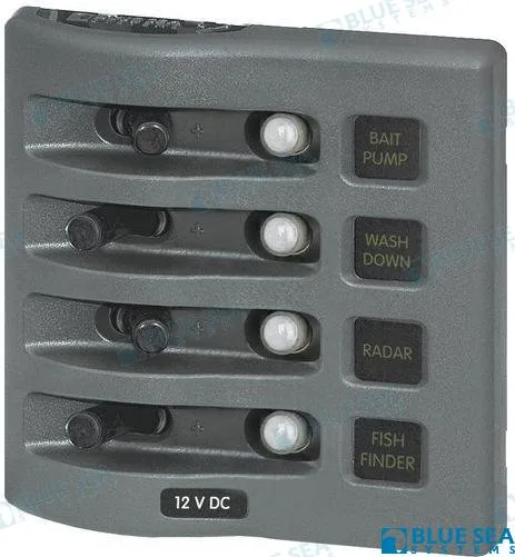 Tableau horizontal 4 interrupteurs 108 x 109 mm Blue Sea - réf BS4374