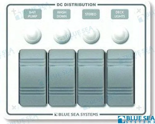 Tableau horizontal blanc 4 interrupteurs Blue Sea - réf BS8272